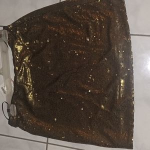 Gold sequin mini skirt size M